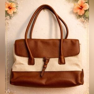 Liz Claiborne Brown and Beige Women's Shoulder Bag